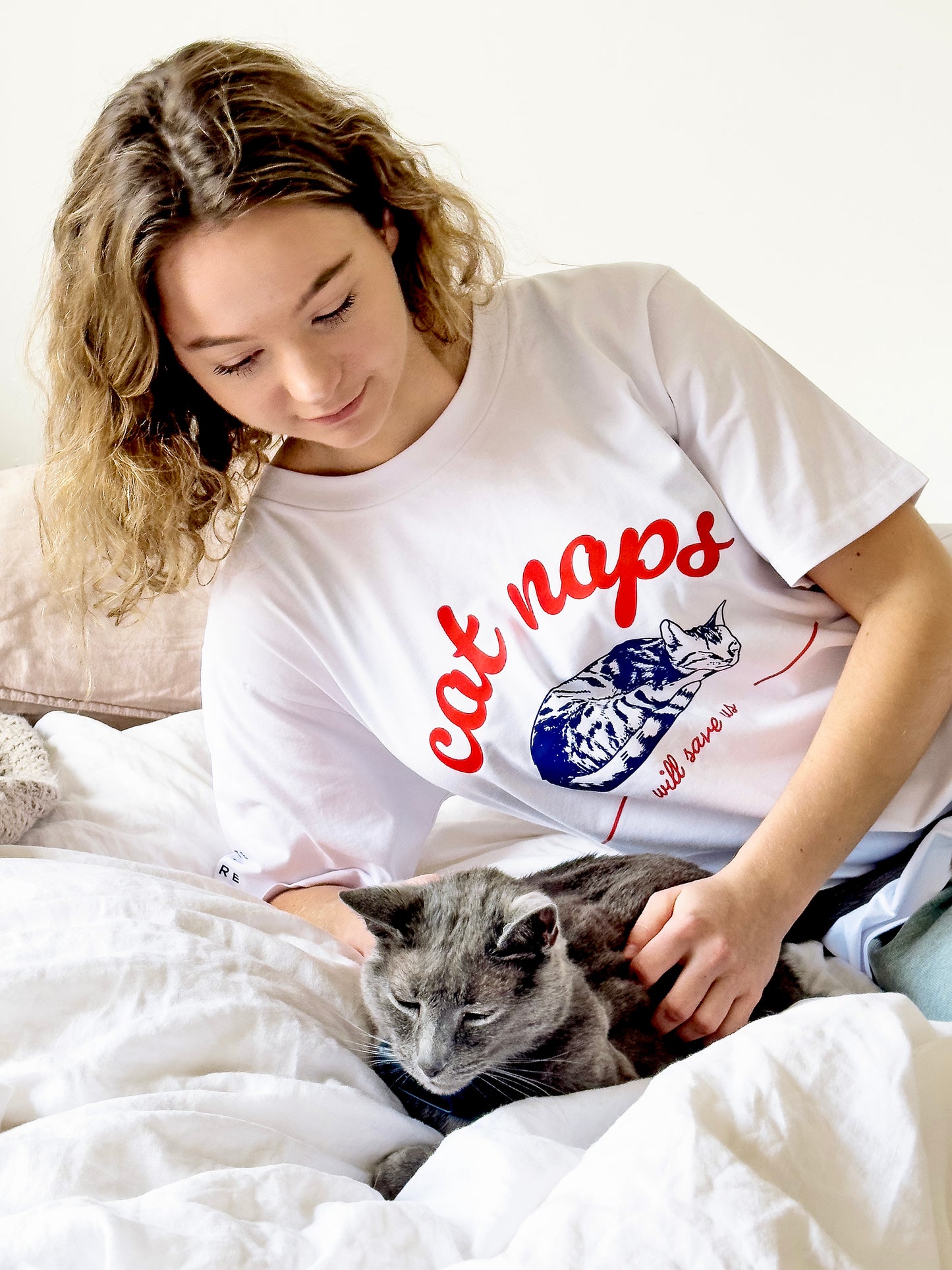 Cat Naps T-Shirt in White