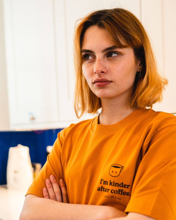 Kinder After Coffee T-Shirt in Burnt Orange