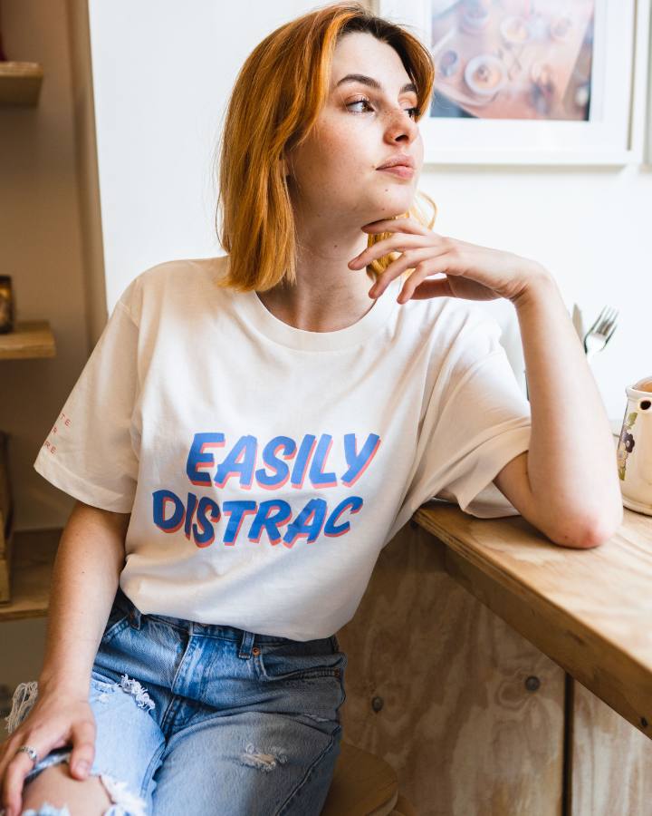 Easily Distrac T-Shirt in White