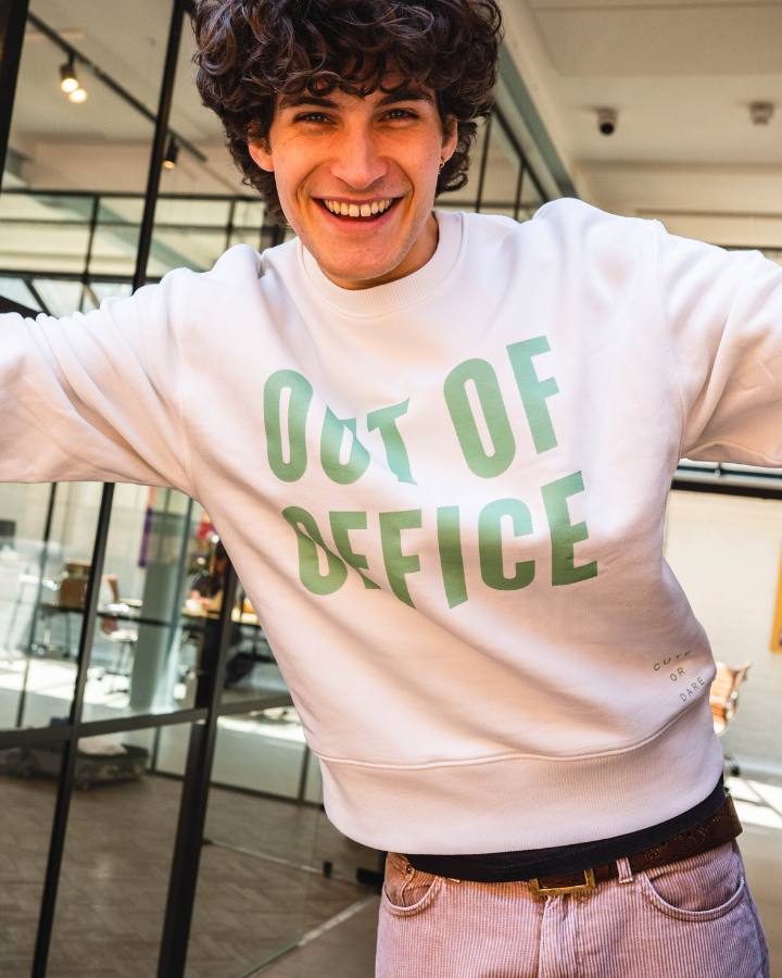 Out of Office Sweatshirt in Off White Home page CuteOrDare