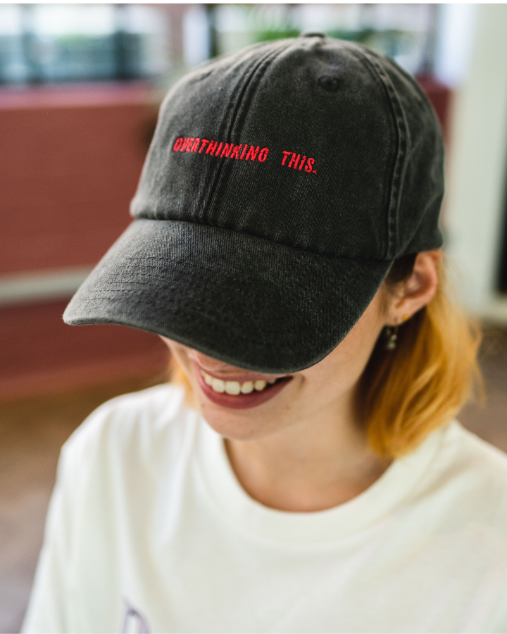 Overthinking This | Low Profile Vintage Cap - Vintage Black CuteOrDare