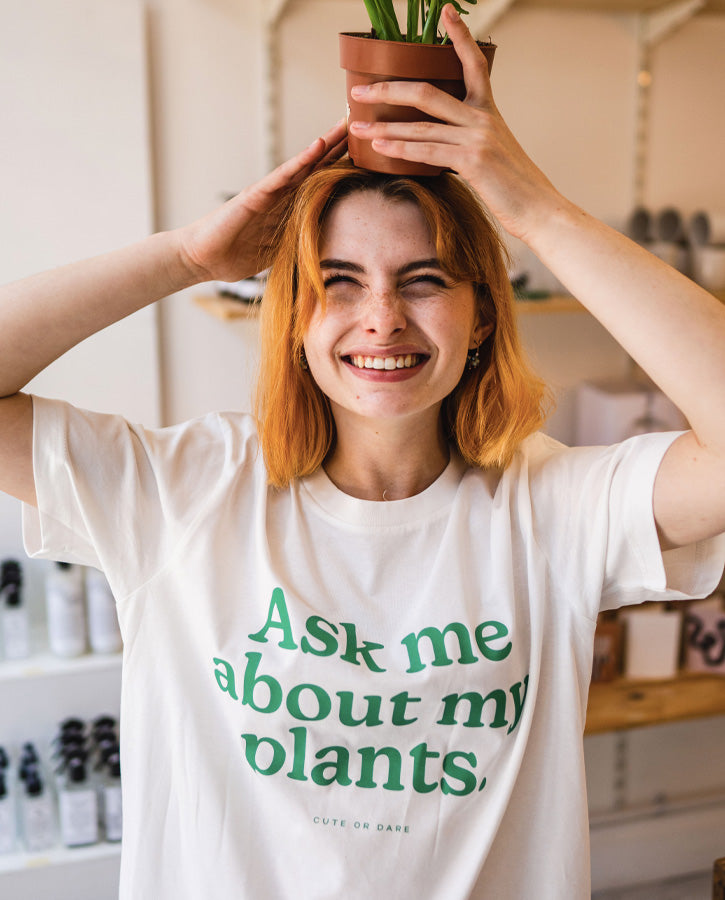 Ask Me About My Plants T-Shirt in White