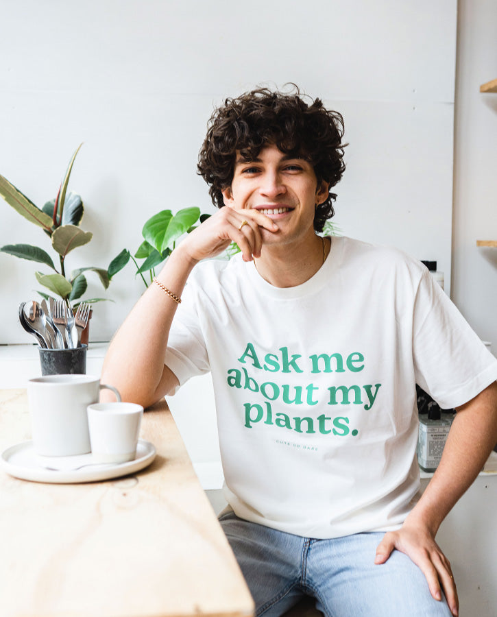 Ask Me About My Plants T-Shirt in White